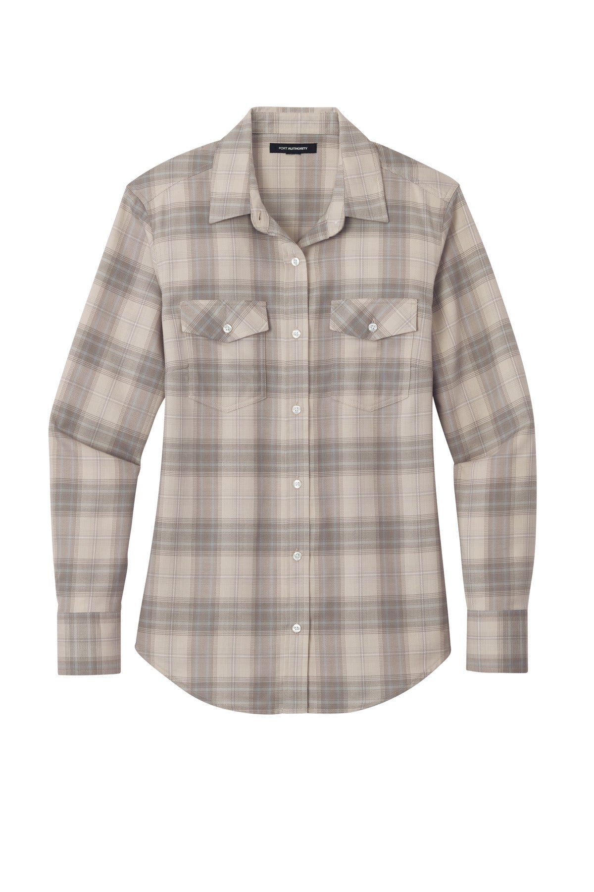 Ladies Ombre Plaid Long Sleeve Shirt