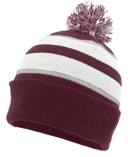 Knit Fold Over Pom-Pom Beanie