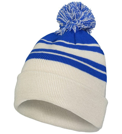 Knit Fold Over Pom-Pom Beanie
