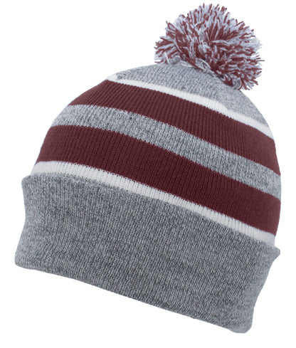 Knit Fold Over Pom-Pom Beanie