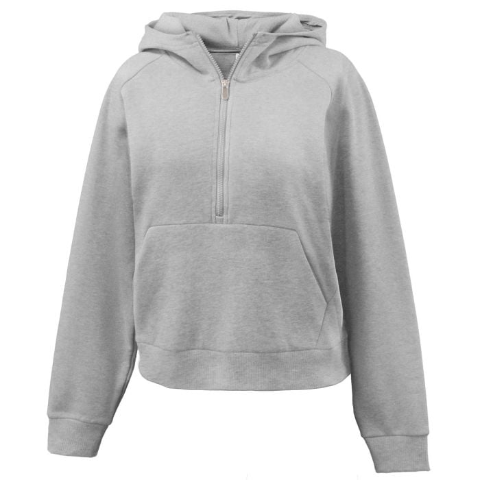 Ladies 1/2 Zip Pouch Pocket Hooded Sweatshirt
