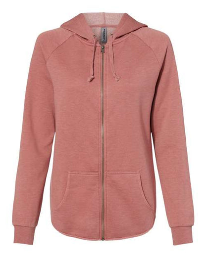 Ladies Wave Wash Full-Zip Hooded Sweatshirt