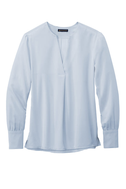 Ladies Open-Neck Satin Blouse