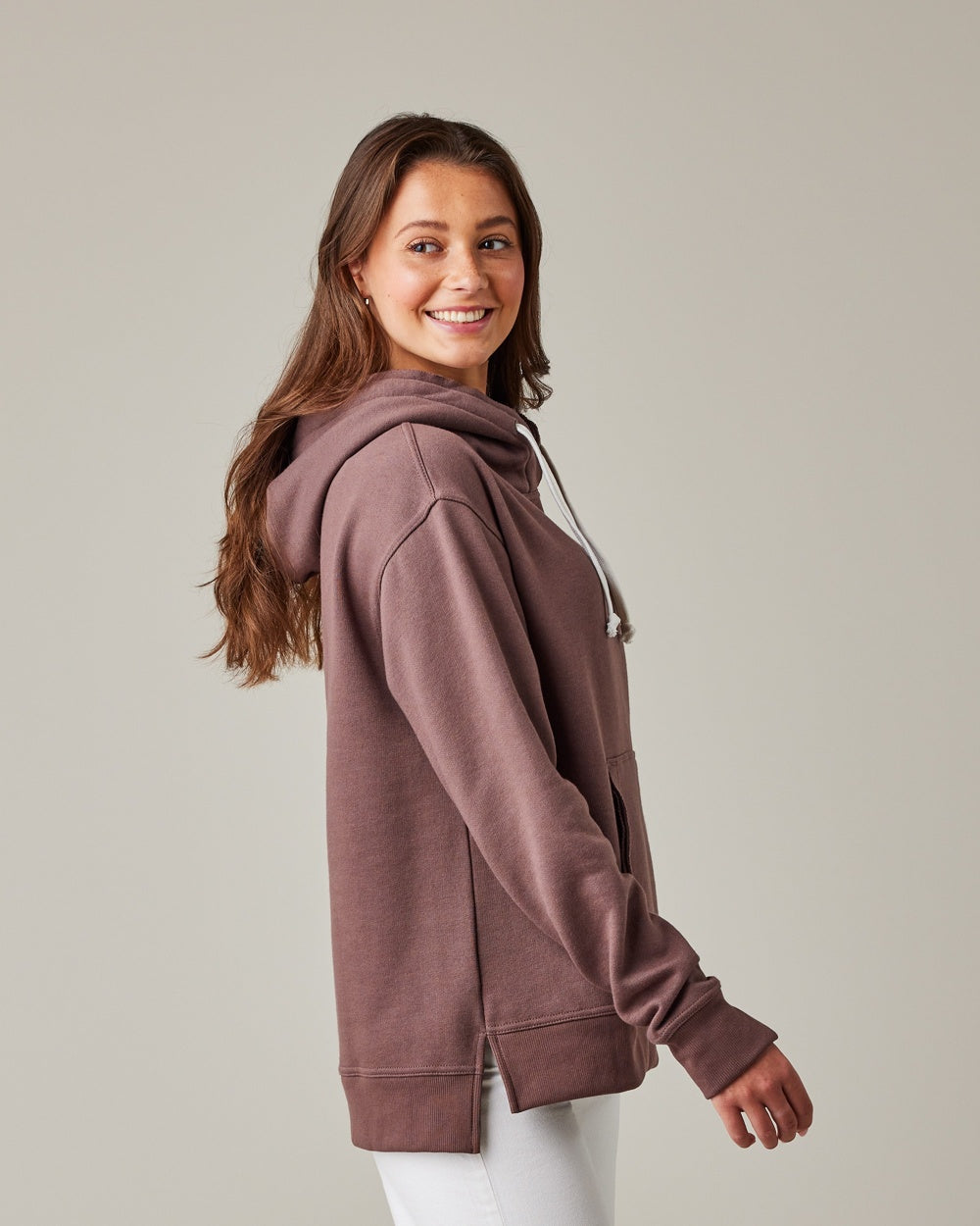 Ladies Drop Tail Hooded Sweatshirt