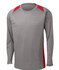 Colorblock Heather Performance Long Slv T