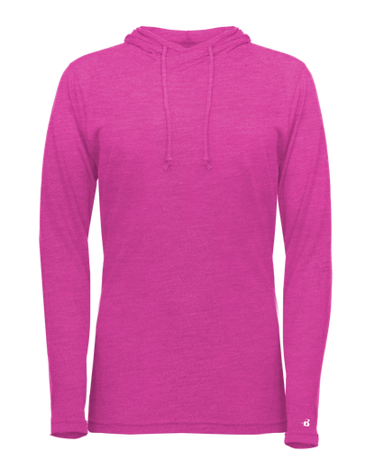 Ladies Triblend Hooded Long Sleeve T