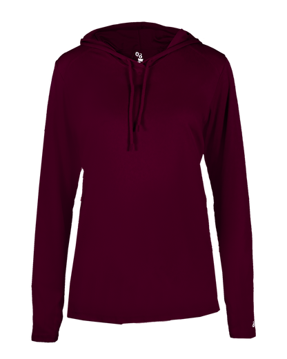Ladies Bcore Long Slv Hooded T