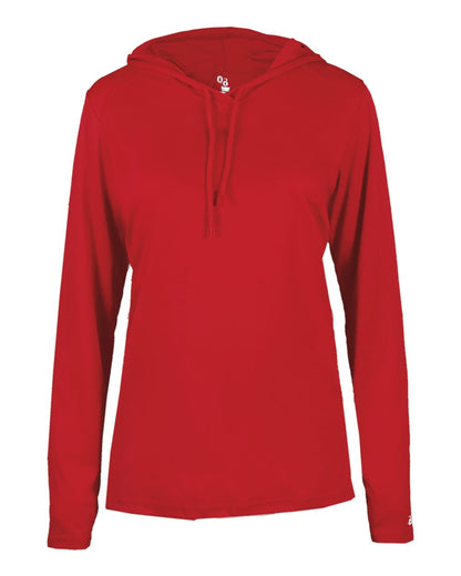 Ladies Bcore Long Slv Hooded T