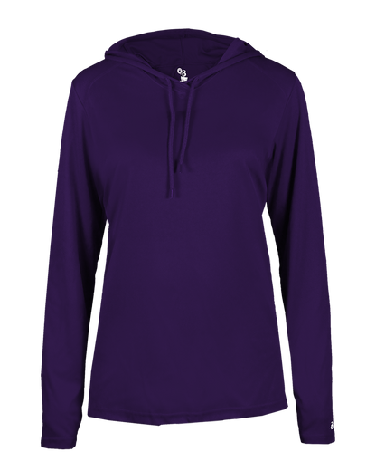 Ladies Bcore Long Slv Hooded T