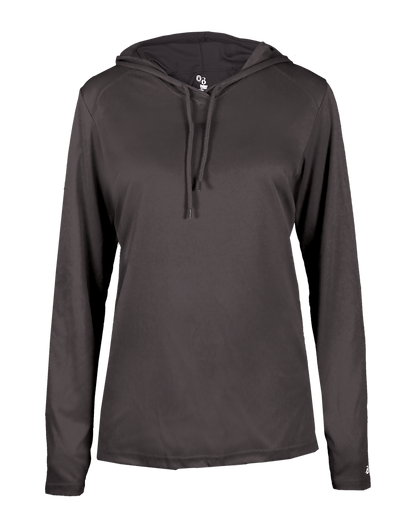 Ladies Bcore Long Slv Hooded T