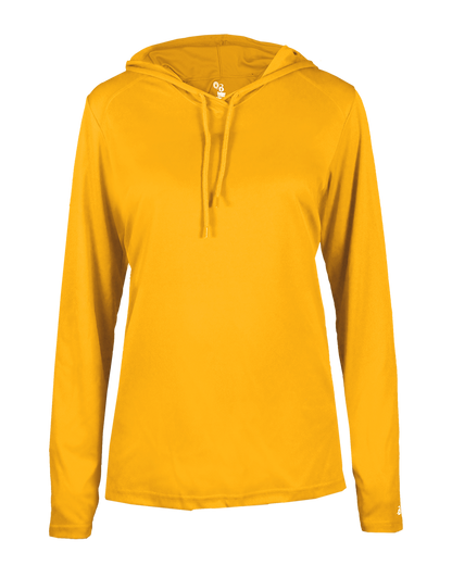Ladies Bcore Long Slv Hooded T
