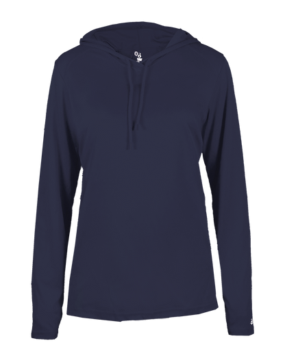 Ladies Bcore Long Slv Hooded T
