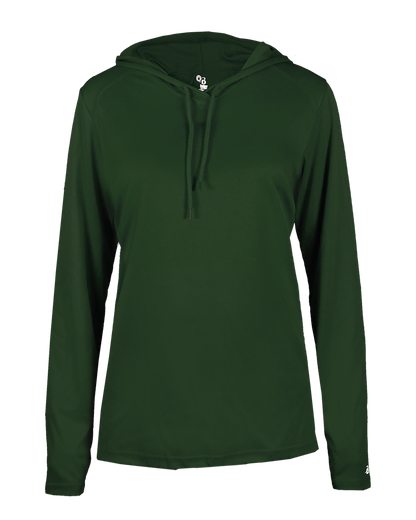 Ladies Bcore Long Slv Hooded T