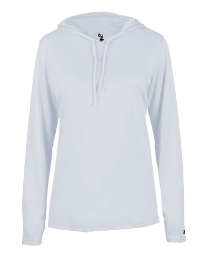 Ladies Bcore Long Slv Hooded T