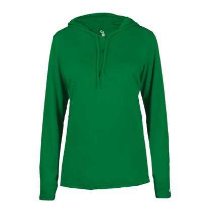 Ladies Bcore Long Slv Hooded T