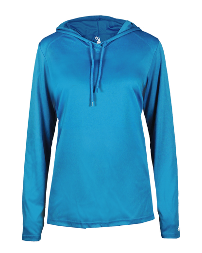 Ladies Bcore Long Slv Hooded T
