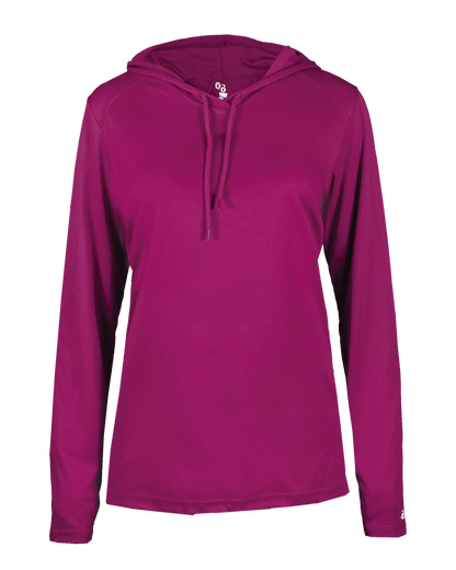 Ladies Bcore Long Slv Hooded T